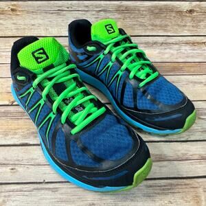Salomon X-Tour City Trail Blue Green Hiking Shoes Cross Training Sneakers 7.5